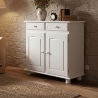 Madia Pallare, Credenza 2 Cassetti, 88x43x87h cm Bianco