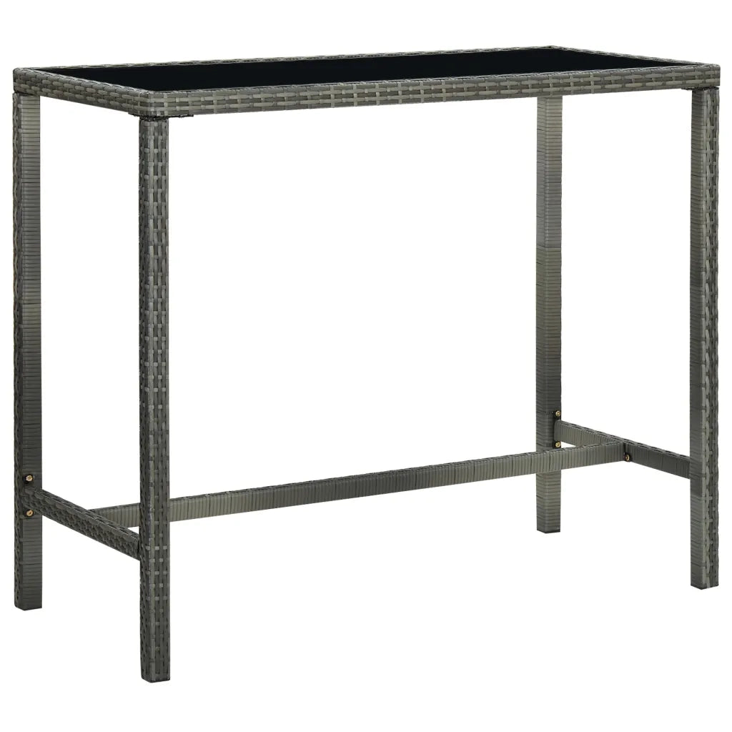 Set da Bar da Giardino 9 pz | Set Salotto da Giardino con Cuscini in Polyrattan Grigio