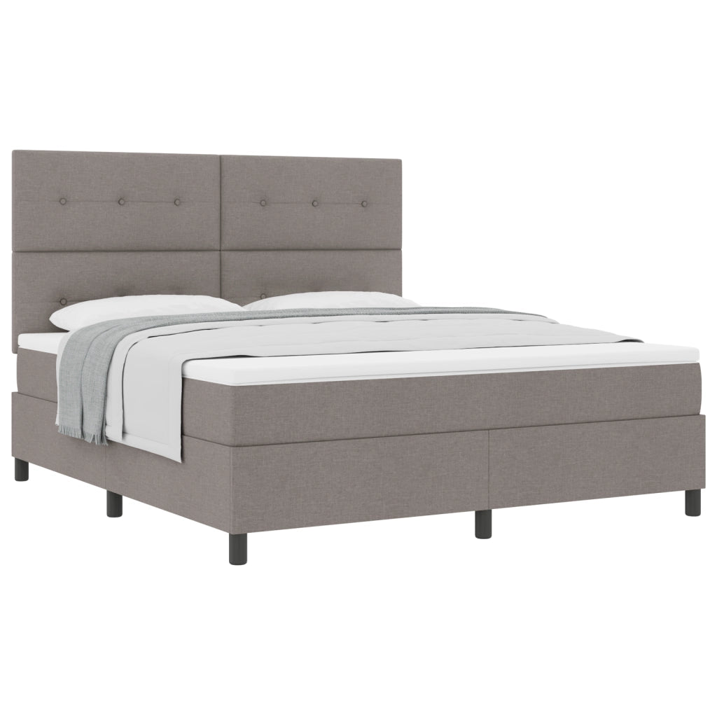 Letto Box Spring con Materasso Taupe Super King Tessuto