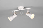 Barra STEAM barra 2 Faretti e portafarettis orientabili L.30cm  metallo bianco anticato 813400227