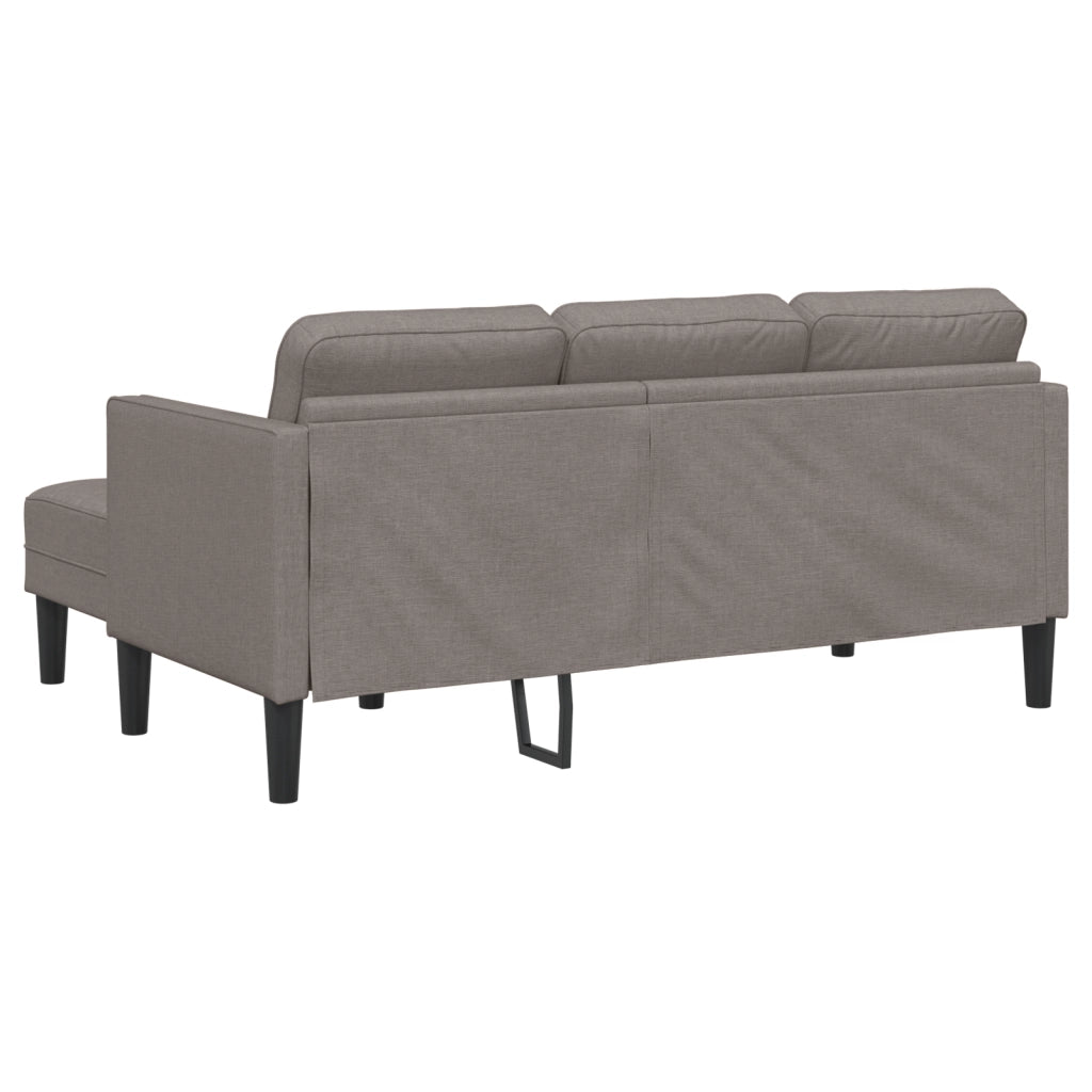 Divano L-shaped 3 posti Tortora 160 cm in tessuto -