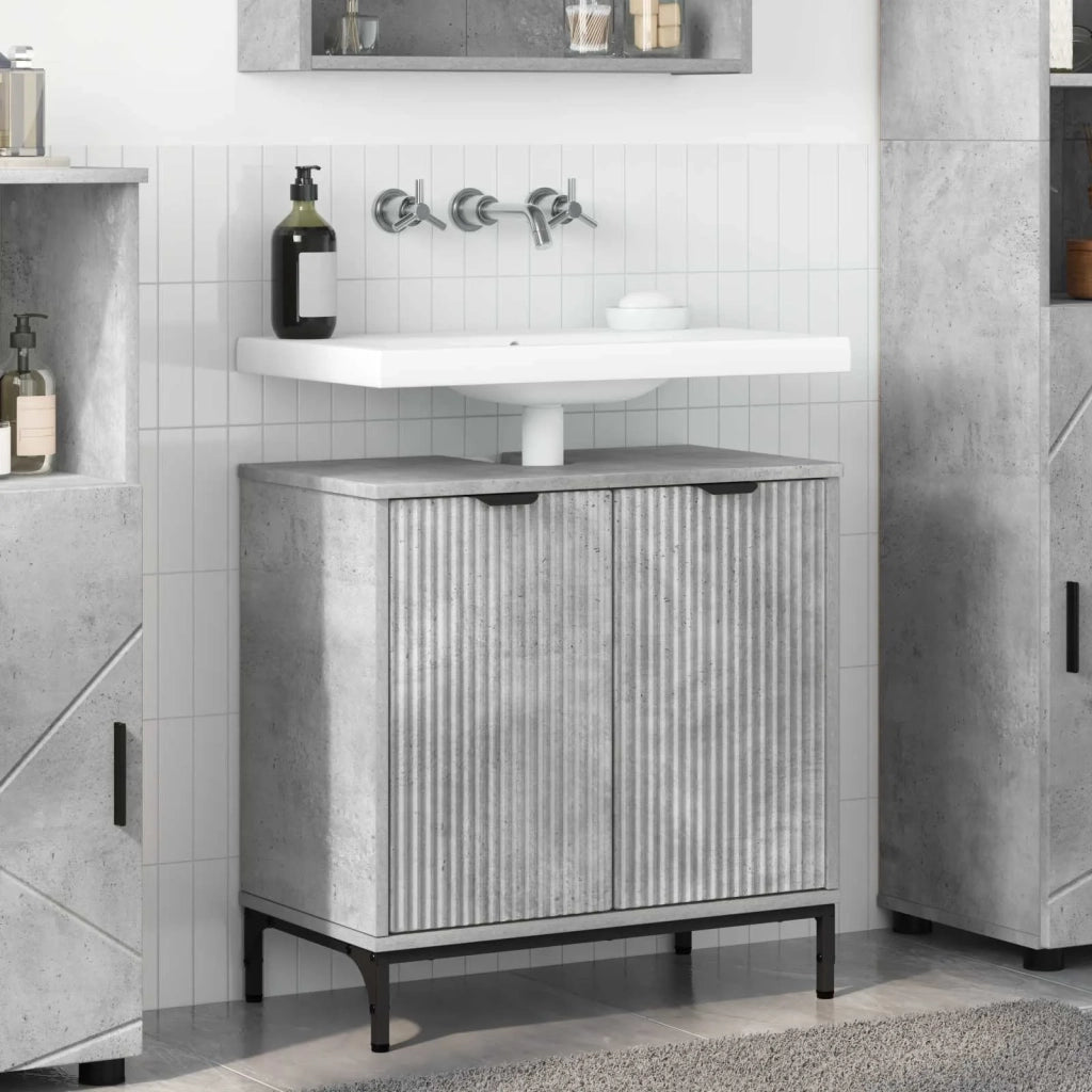 Armadio per Lavabo da Bagno Grigio cemento 60,5 x 33,5 x 61 cm 883417