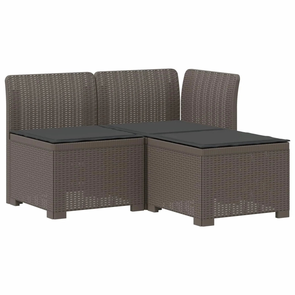 Divano da giardino 3 posti con cuscini in look rattan PP 8011901