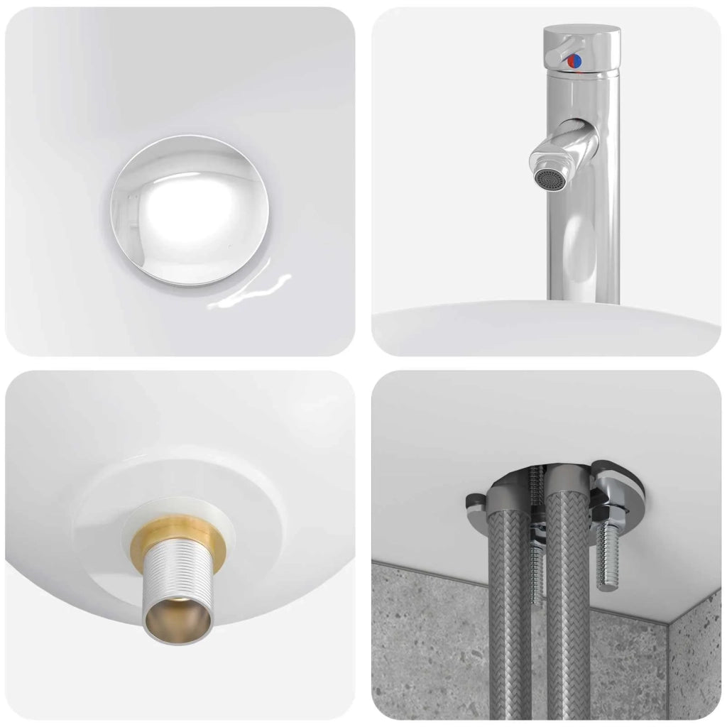 Set di mobili per il bagno 5 pz Grigio Cemento 3405986