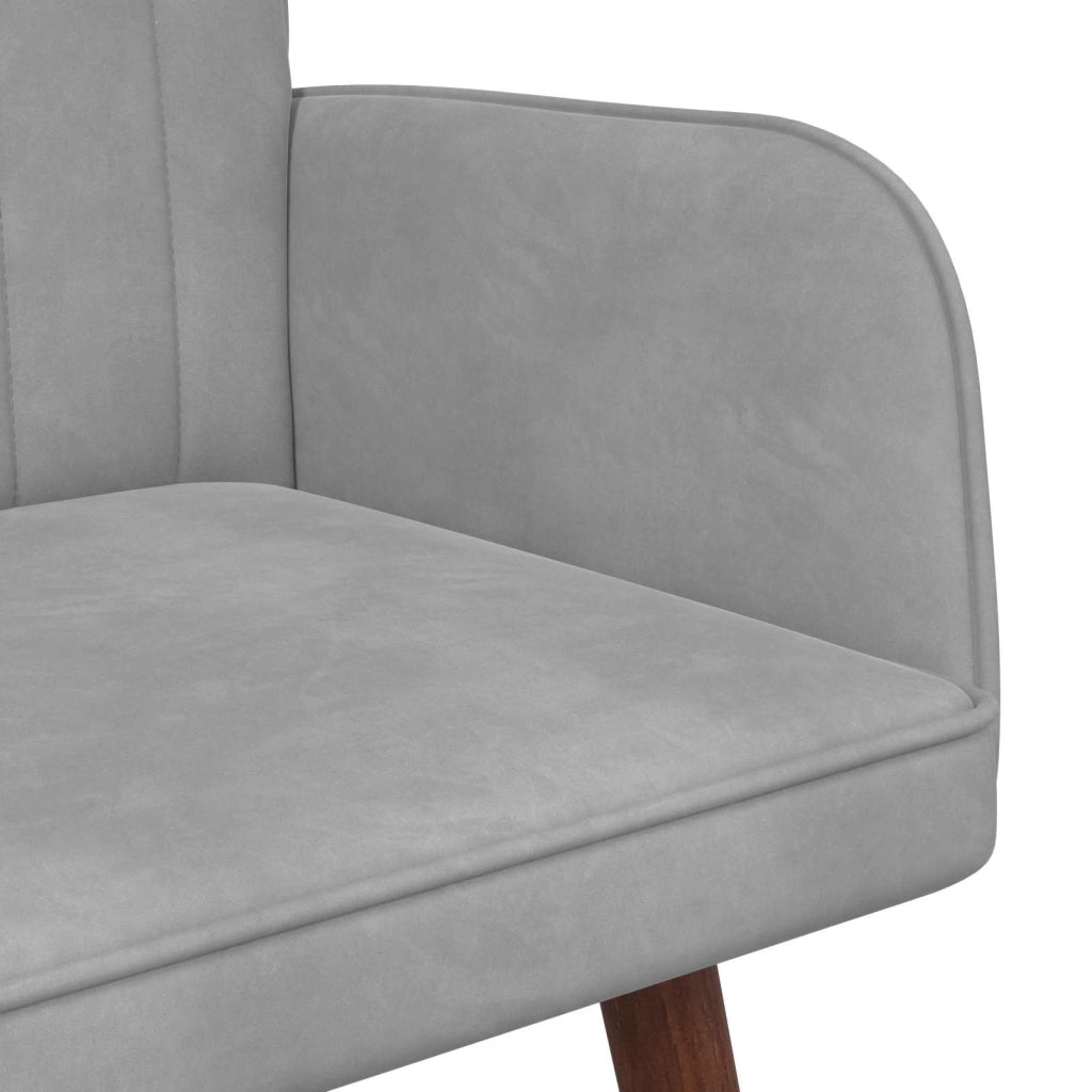 Sofa a Due Posti Grigio chiaro 115 x 61 x 87 cm Velluto