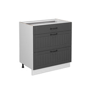 Vicco Cassettiera da bagno Antracite 80 x 82 cm con 3 cassetti, senza piano di lavoro
