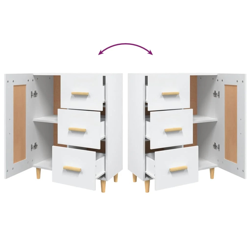 Credenza cassettiera cassettiera mobile contenitore organizer cucina soggiorno soggiorno 69,5 x 34 x 90 cm derivati ​​del legno bianco 02_0030451