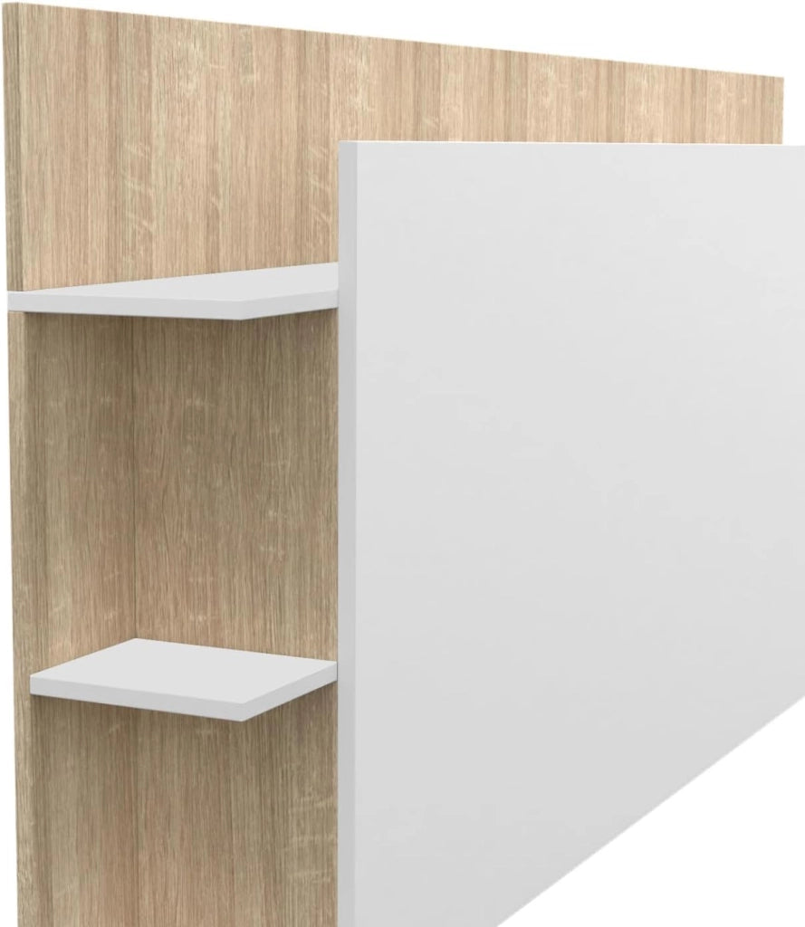 Cabecero CIRI para camas de 140 y 160 CM con compartimentos blancos y de madera
