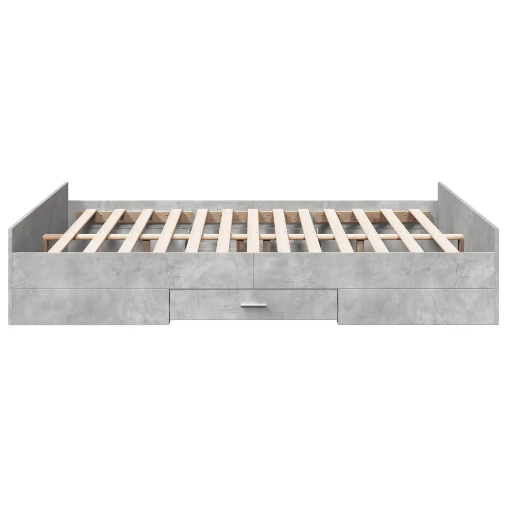 Giroletto Cassetti Grigio Cemento 140x200 cm Legno Multistrato 3280296