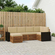 Set di divani da esterno 6 pz Naturale e Beige Poliestere 3384574