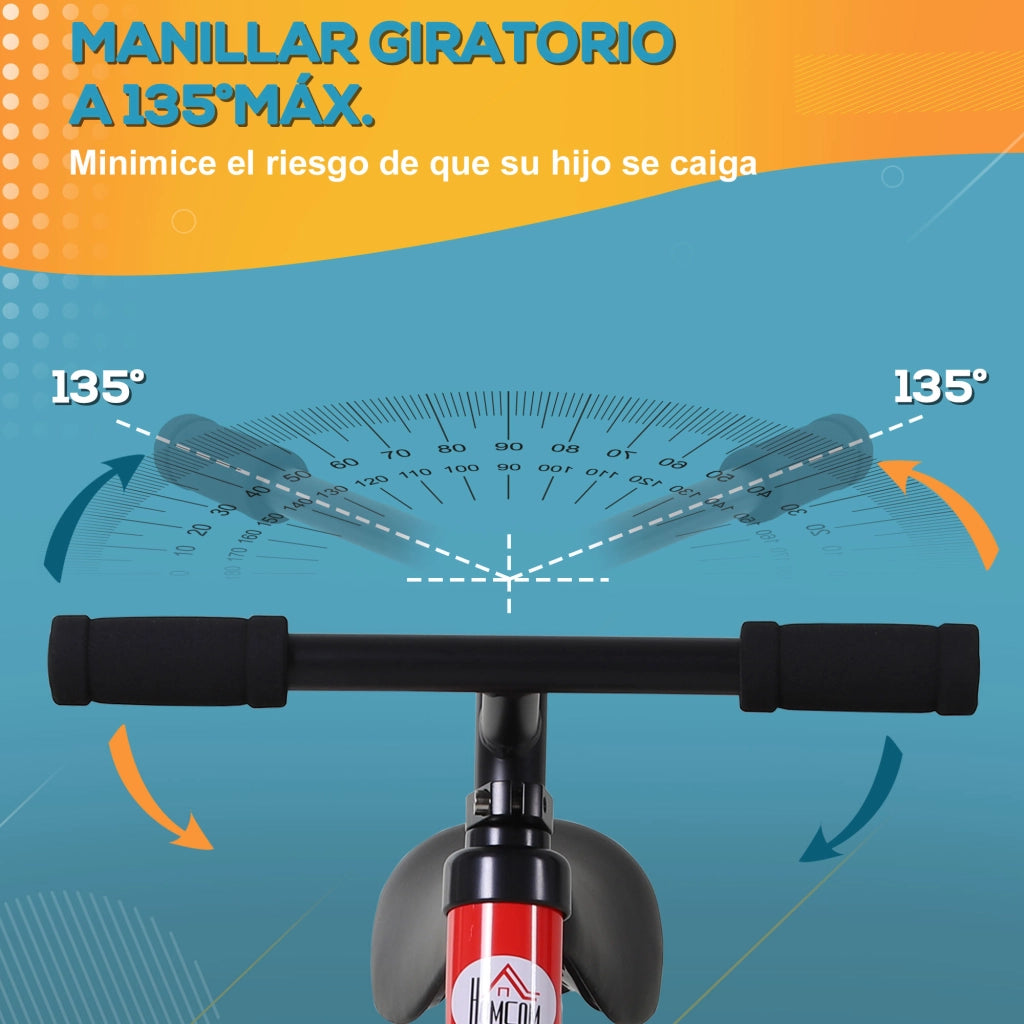 Bicicletta senza Pedali per Bambini 24+ Mesi con Sella Regolabile 33-38cm ¨C zephmum ¨C Rosso