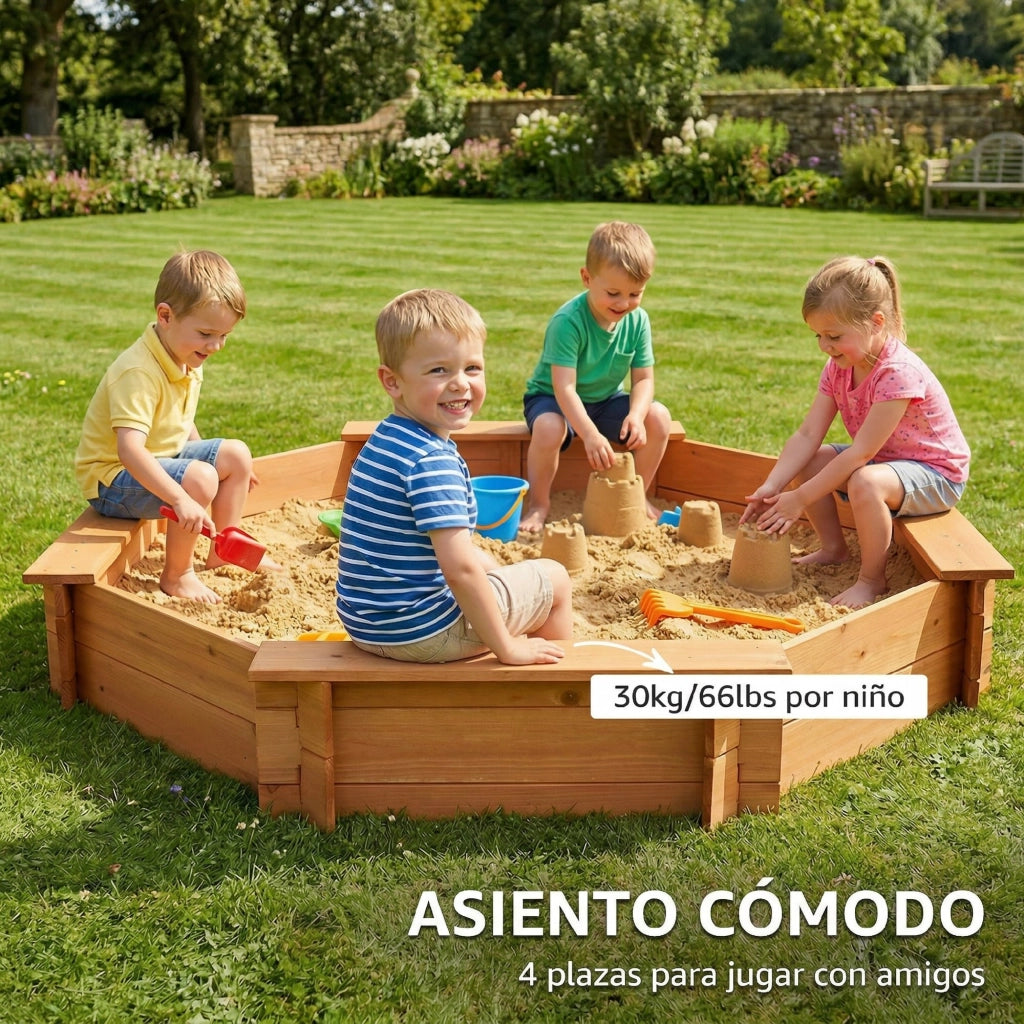 Arenero per Bambini in Legno ¨C zephmum ¨C 139.5x139.5x21.5 cm Rosso e Blu