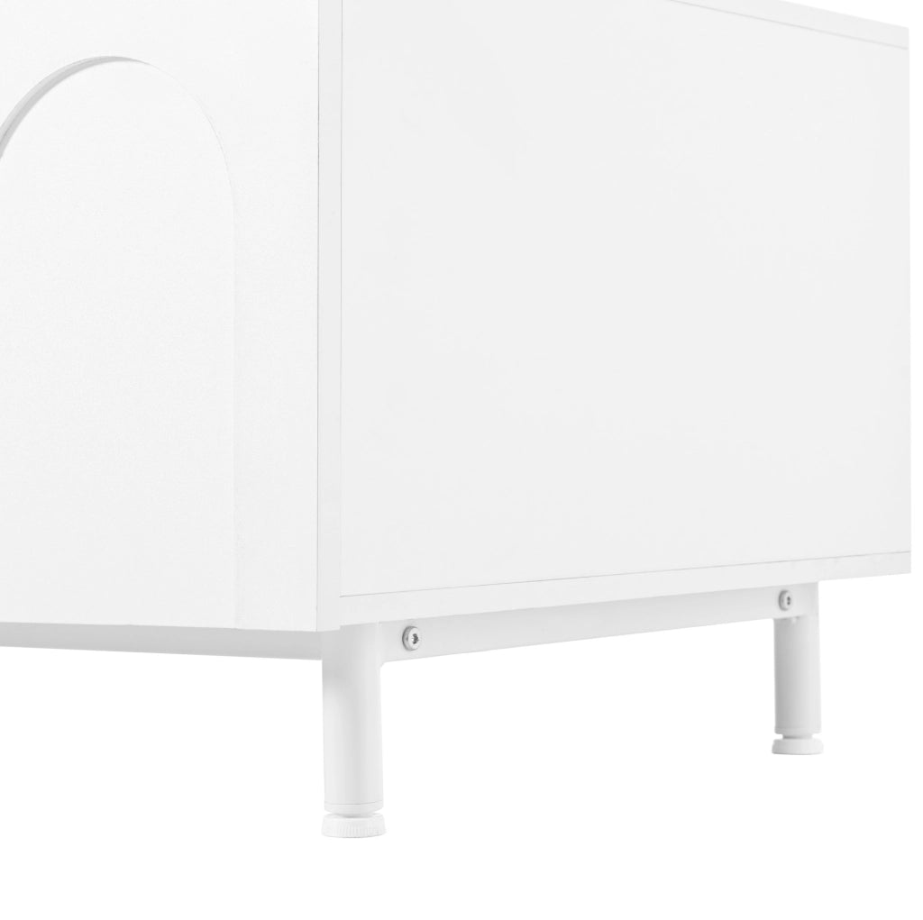 Tavolino da caffè 100x50x39.5 cm con 2 cassetti e 2 porte; contenitore chiuso; MDF e pannello truciolare; bianco