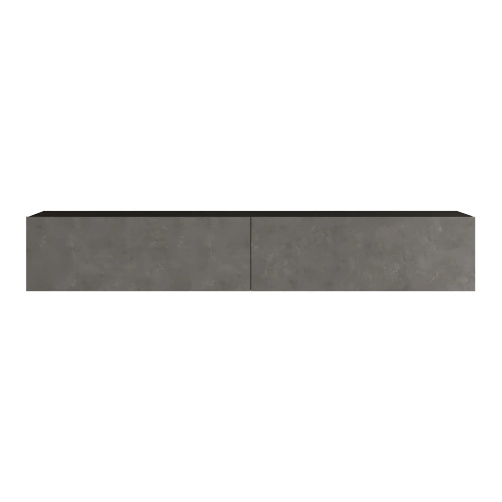 Mobile porta TV con 2 ante 29,5 x 180 x 31,5 cm effetto cemento nero 03_0007790