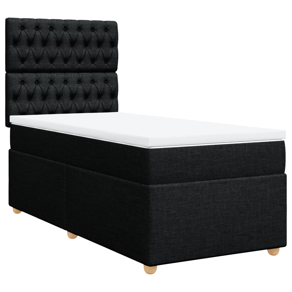 Giroletto a Molle con Materasso Nero 90x200 cm in Tessuto 3291172