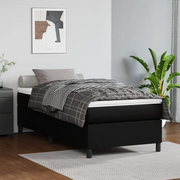 Struttura Letto a Rete a Molle-Giroletto Nero 100x200 cm in Similpelle 586160