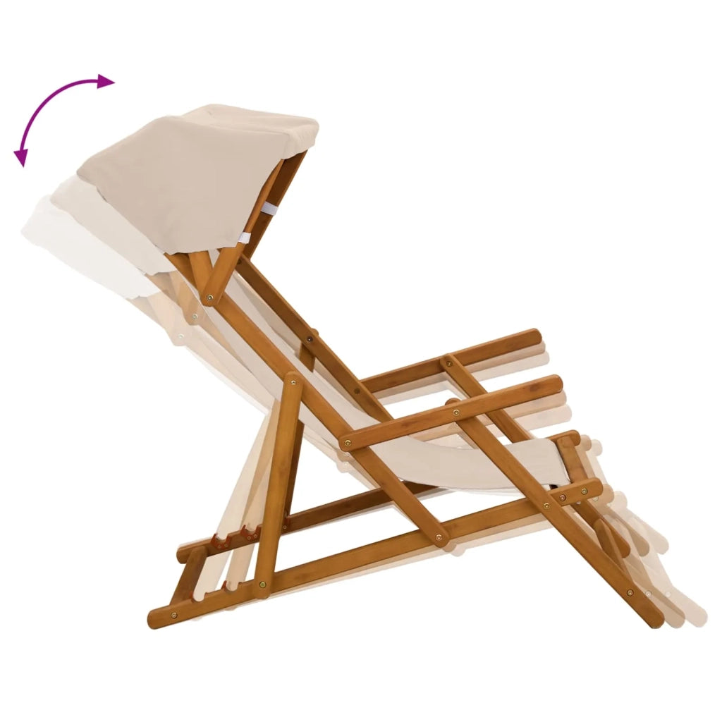 Lettino 3 Posizione Legno di Eucalipto Massello Beige 42024888