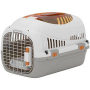 TRASPORTINO PER GATTI E CANI PICCOLI FINO 4 KG IN PLASTICA CON FINESTRA SUPERIORE, 49X32X31 CM, GRIGIO