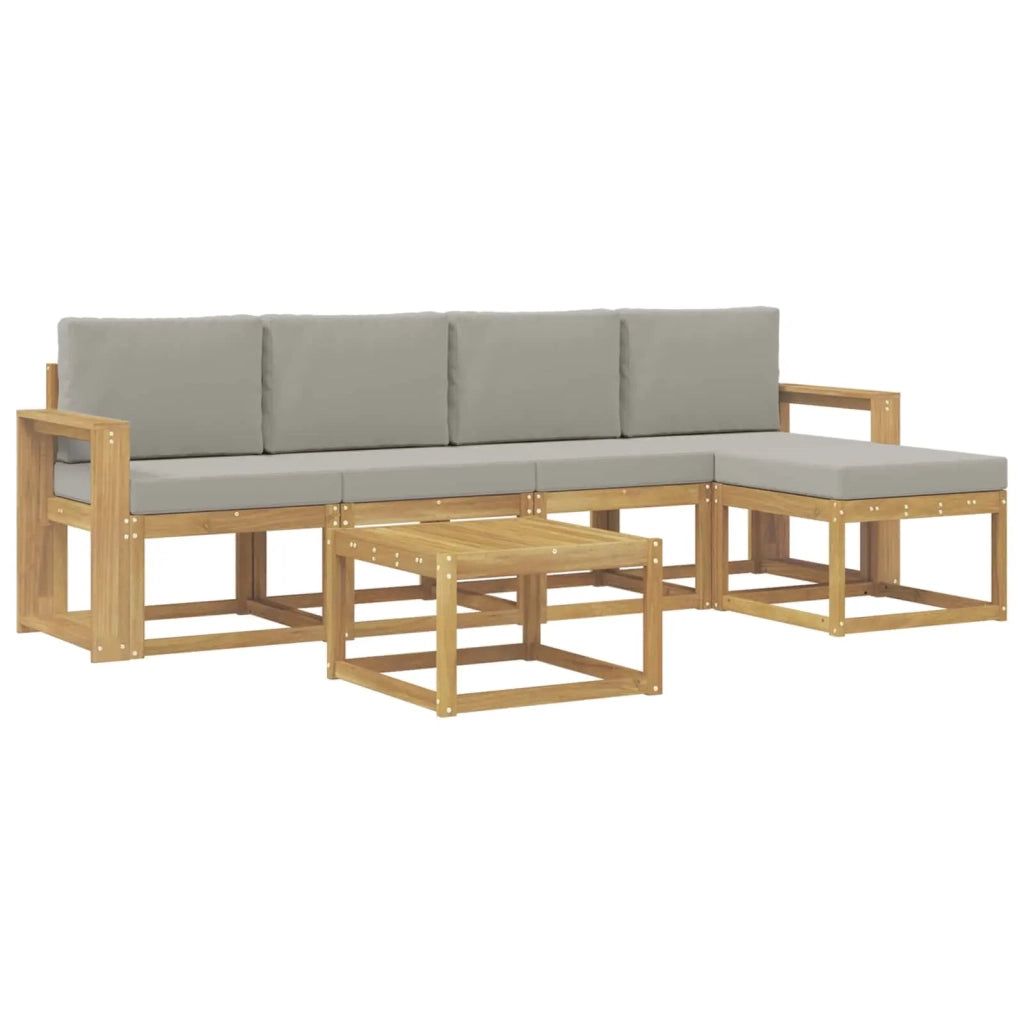 Set di divani da esterno 6 pcs Bianco e Grigio Chiaro 3387530