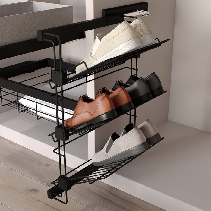 Scarpiera Laterale Sinistra per Armadi in Acciaio Emuca Hack Nero