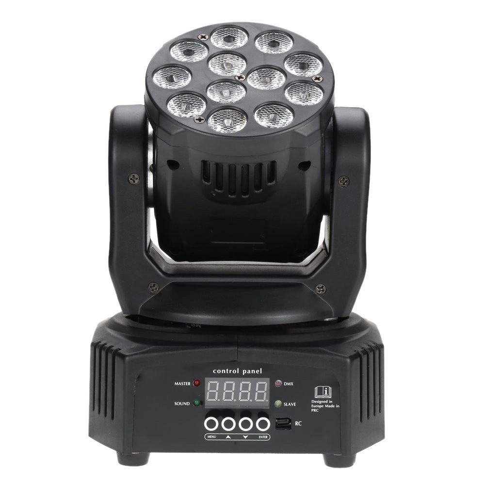 Trade Shop - Proiettore Testa Mobile Rotante Effetti Luce Discoteca Dmx 512 Rgb 18 Led 52w -