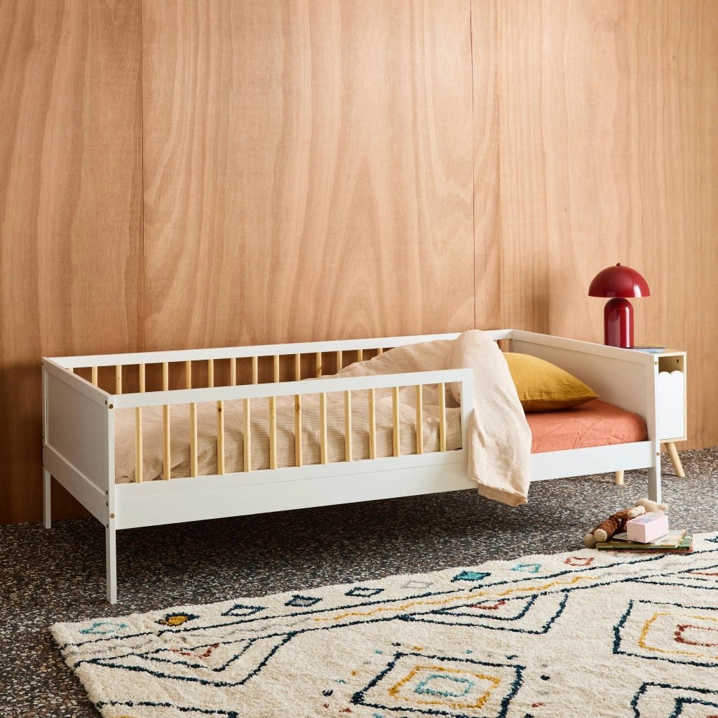 Letto bambino 90cm pino naturale rete a doghe inclusa, bianco