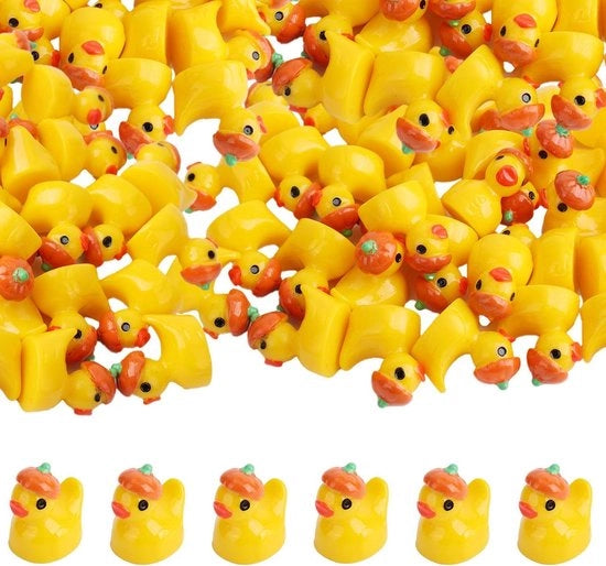Miniaturetti di Papera di Cera - Set di 100 Pezzi - Tema Autunnale - Decorazioni Halloween e Thanksgiving - Caratteri di Animali Ridicolmente Carini - Papere Miniature