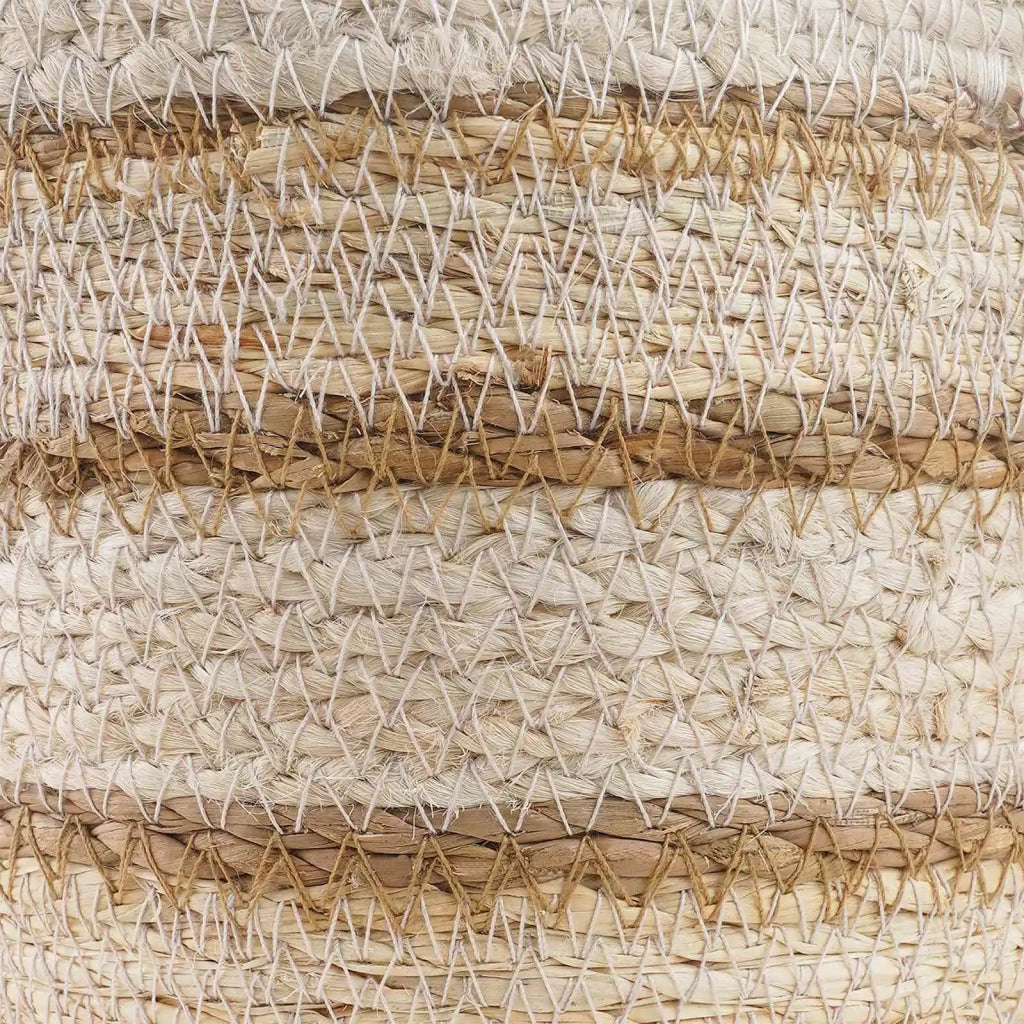 Cesti per piante in erba marina 3 pcs Naturale, Bianco e Beige 42012253