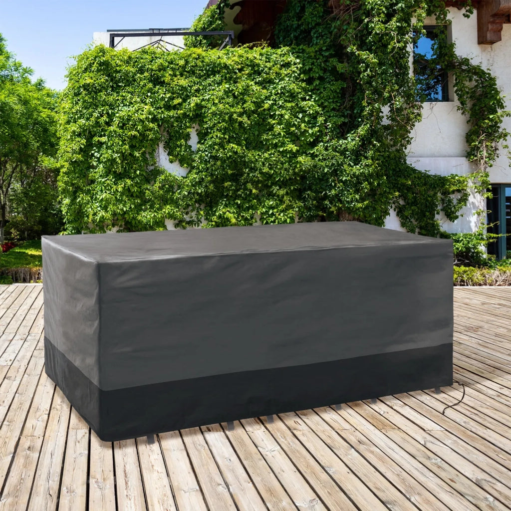 IDMarket - Copertura per tavolo da giardino rettangolare da esterno 250 x 200 x 74 cm