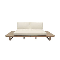 Panca da giardino in legno di acacia e alluminio, 2 posti, beige