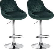 2er Set Barhocker Lazio Samt chrom