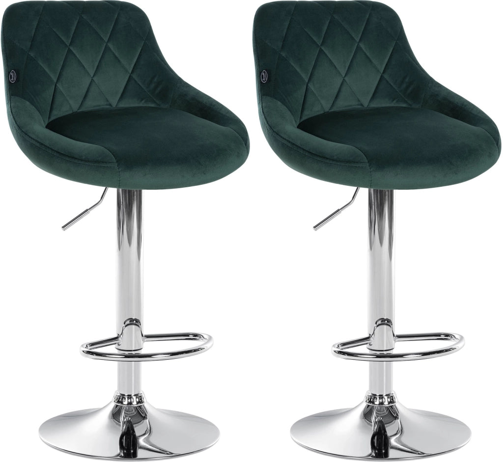 2er Set Barhocker Lazio Samt chrom