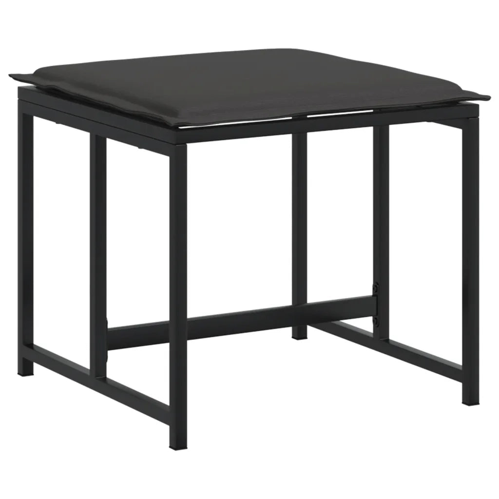vidaXL Set da Pranzo da Giardino 17 pz con Cuscini Nero in Textilene