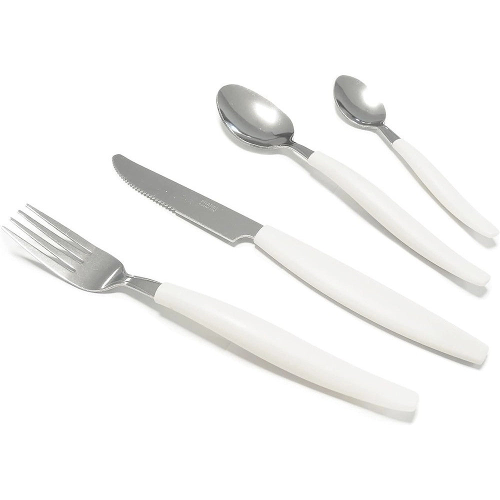 Trade Shop - Set Servizio Di Posate 24 Pz Per 6 Persone In Acciaio Inossidabile Colore Crema -