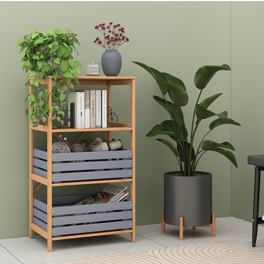 Vicco Libreria Bambù 48.3 x 87.9 cm Con 4 scomparti aperti