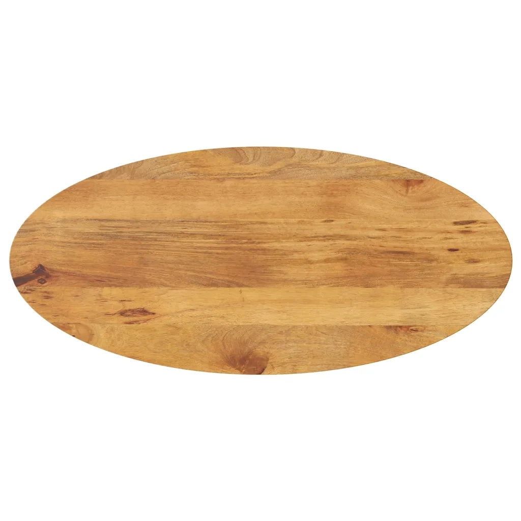 Piano Tavolo 140x50x3,8 cm Ovale in Legno Massello di Mango