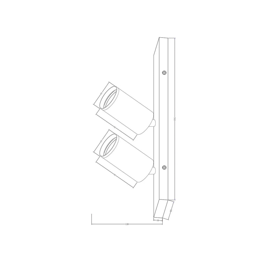Lampada A Soffitto Focus S Alluminio Bianco Argento 2 Gu10 Ip20