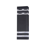 Lampada Da Parete Moderna Da Esterno Alluminio Nero 2 Luci E27 60W Ip54