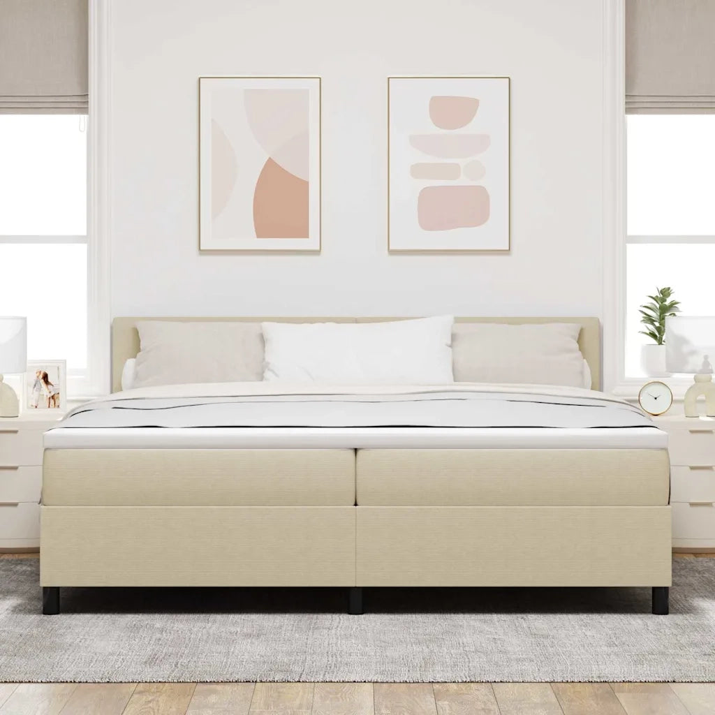 Letto a Sorgente LED Grigio chiaro e bianco 200 x 200 cm 3337618