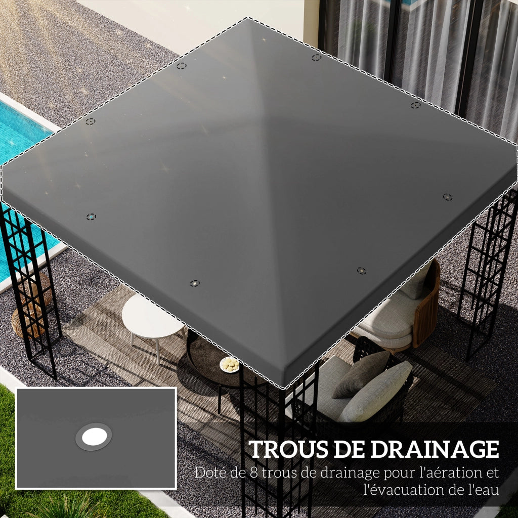Tenda da giardino 3x3 metri ¨C zephmum ¨C grigio scuro UPF30+