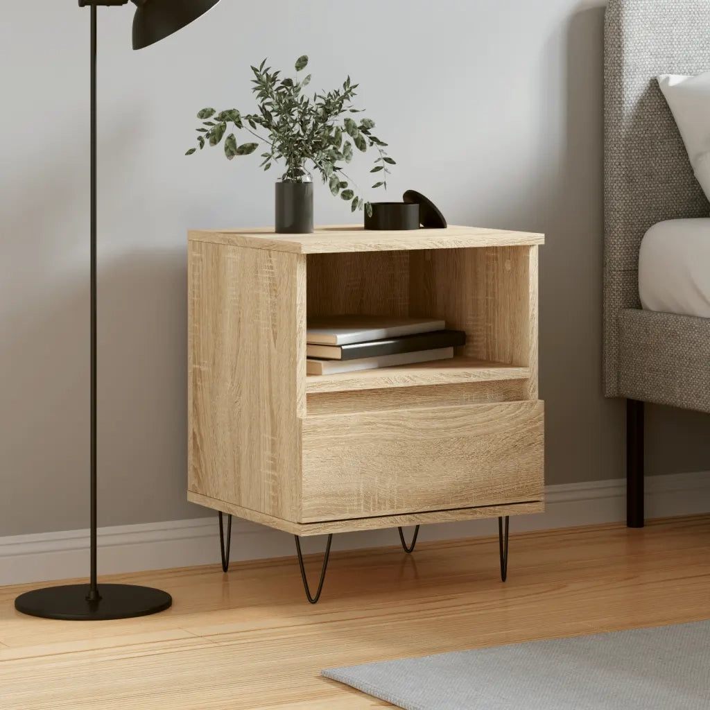 Comodino Rovere Sonoma 40x35x50 cm in Legno Multistrato 830626
