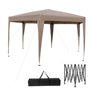 Trade Shop - Gazebo Tenda Richiudibile Da Giardino Esterno 3x3mt Per Campeggi Festa Con Borsa Trasporto - Tortora