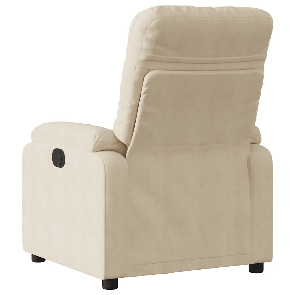 Divano Sedia-Poltrona Reclinabile Elettrica Crema in Tessuto di Microfibra 601551