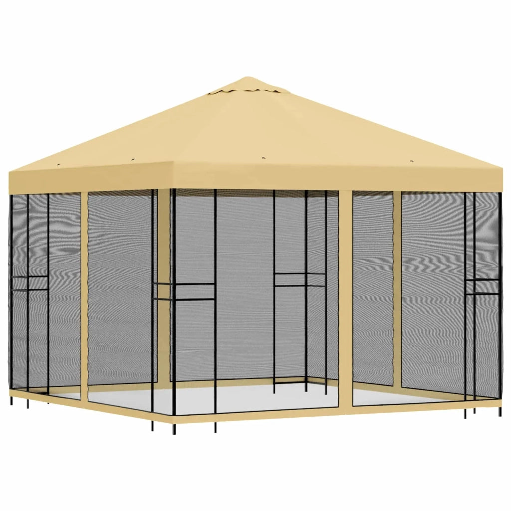 Gazebo da giardino con pareti laterali 3 x 3 m Crema 900338