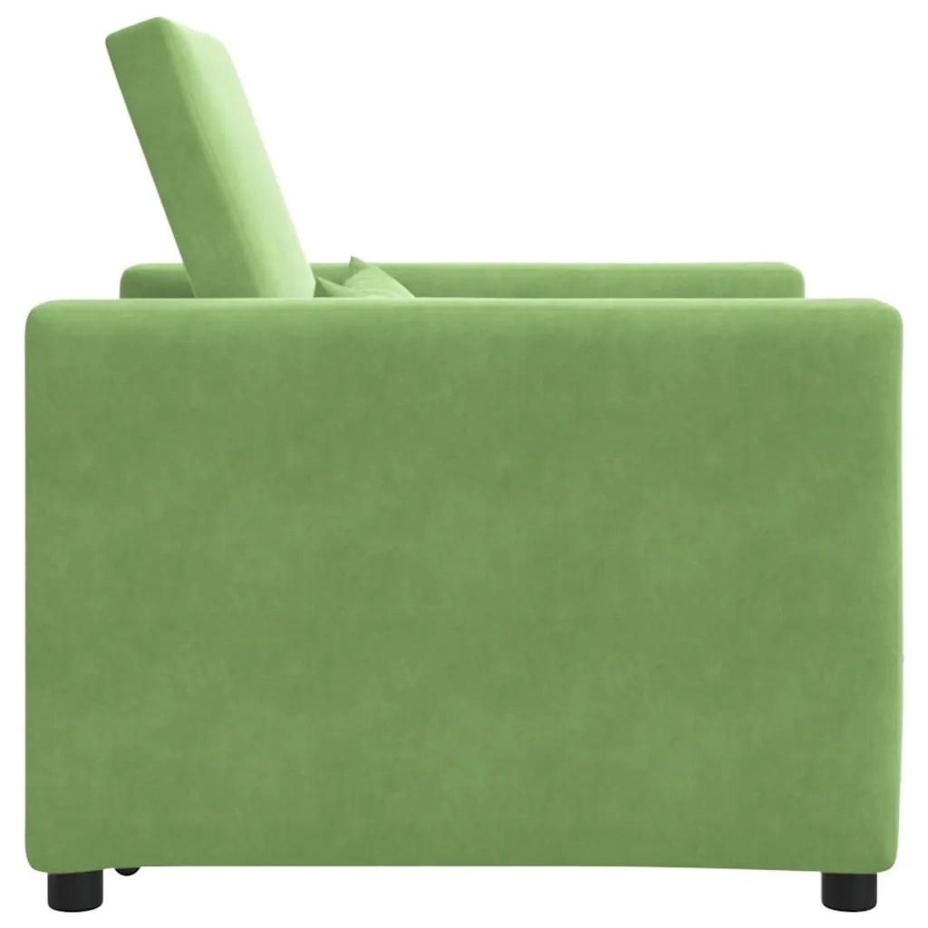 Divano letto estraibile singolo con ruote Verde chiaro Velluto 42002700