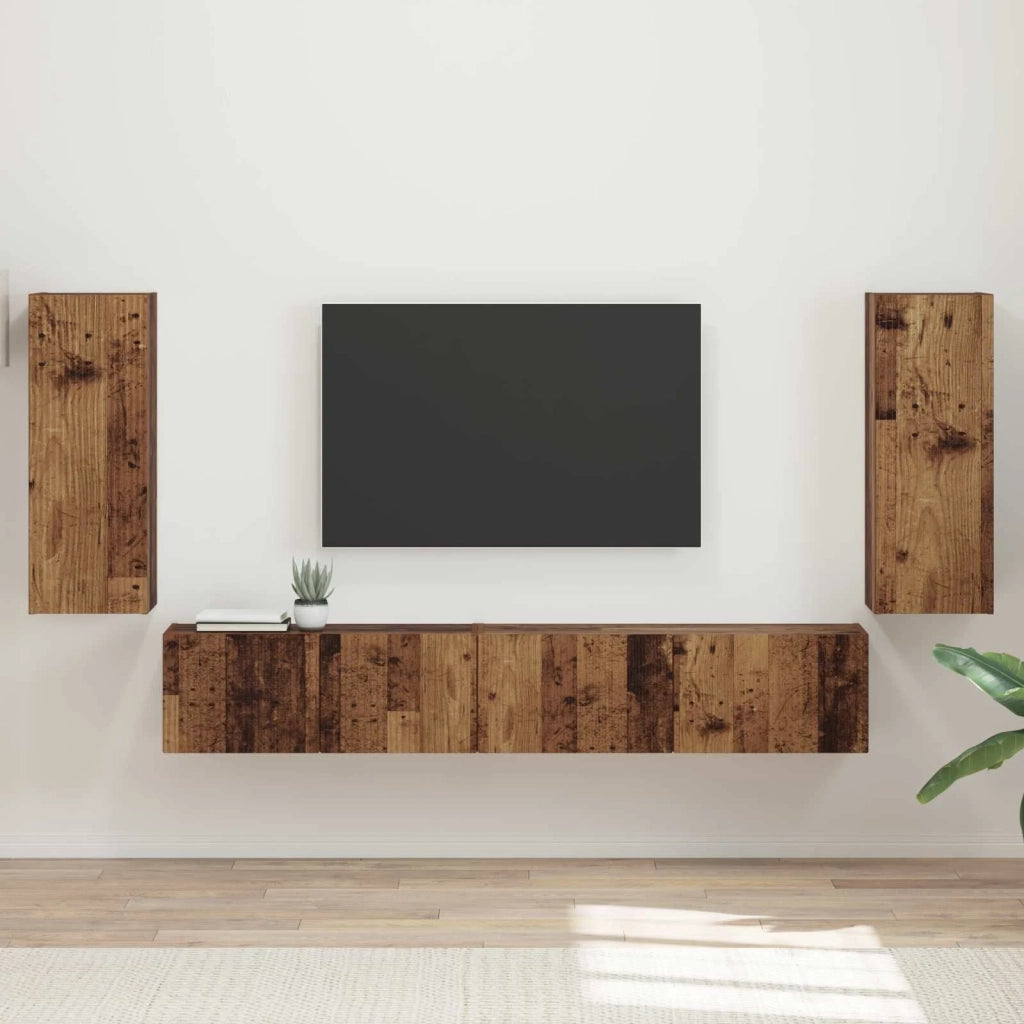 Set mobile TV 4 pcs Legno vecchio Legno multistrato