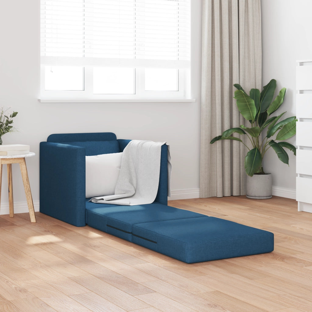 Divano Letto 2-in-1 Blu 74x77x81 cm Tessuto