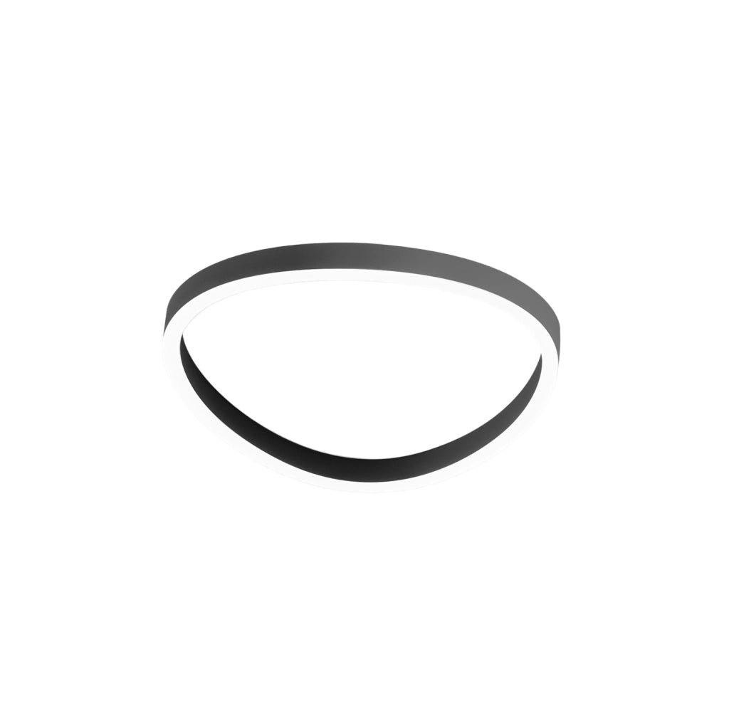 Ecaris P/P Lampada a soffitto 38W+8W LED 2200-2300lm CCT 3000K/4000K Dimmerabile in Alluminio Nero Satinato - Gealuce