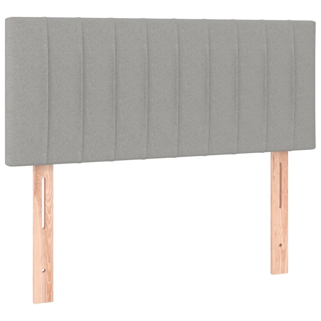 Letto a Molle Materasso e LED Grigio Chiaro 100x200 cm Tessuto