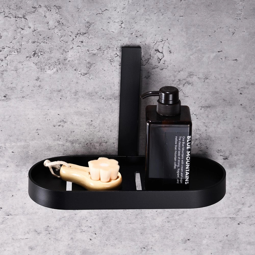 Cestino per bagno nero serie evolution - fissaggio con biadesivo o ad incollo